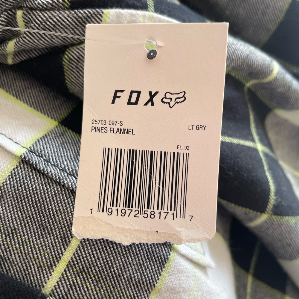 New Fox Racing Women’s Sz Small Pines Flannel Yellow Black Plaid - Picture 3 of 6